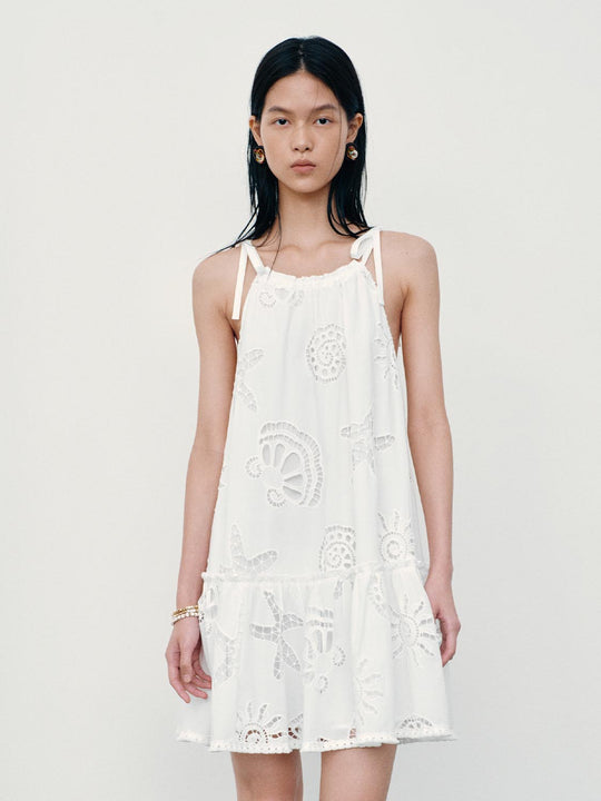 Guipure Laced A-Line Midi Dresses