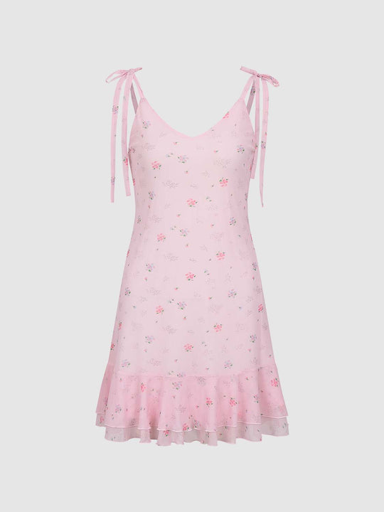 Strappy Printed A-Line Midi Dresses