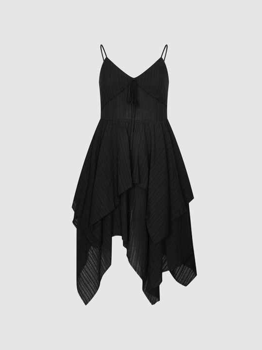 Strappy Check A-Line Midi Dresses