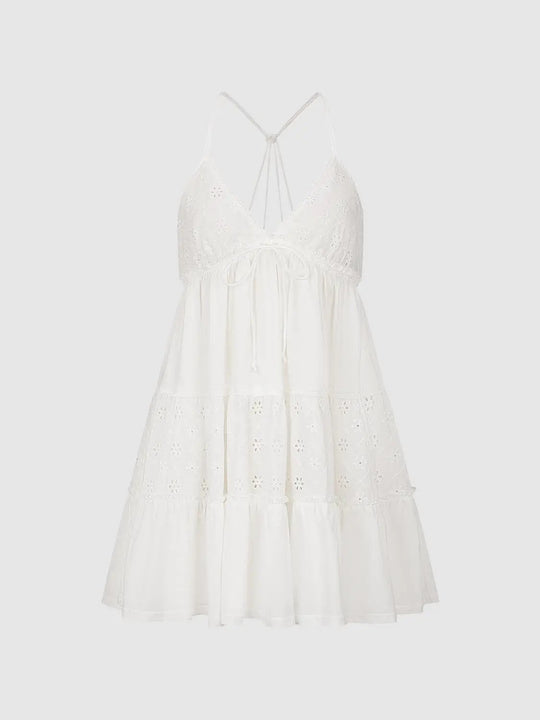 Cotton Woven Lined Slight Stretch A-Line Mini Dress