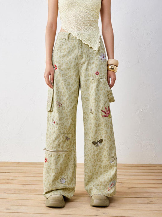 Leopardenfell Denim Jeans