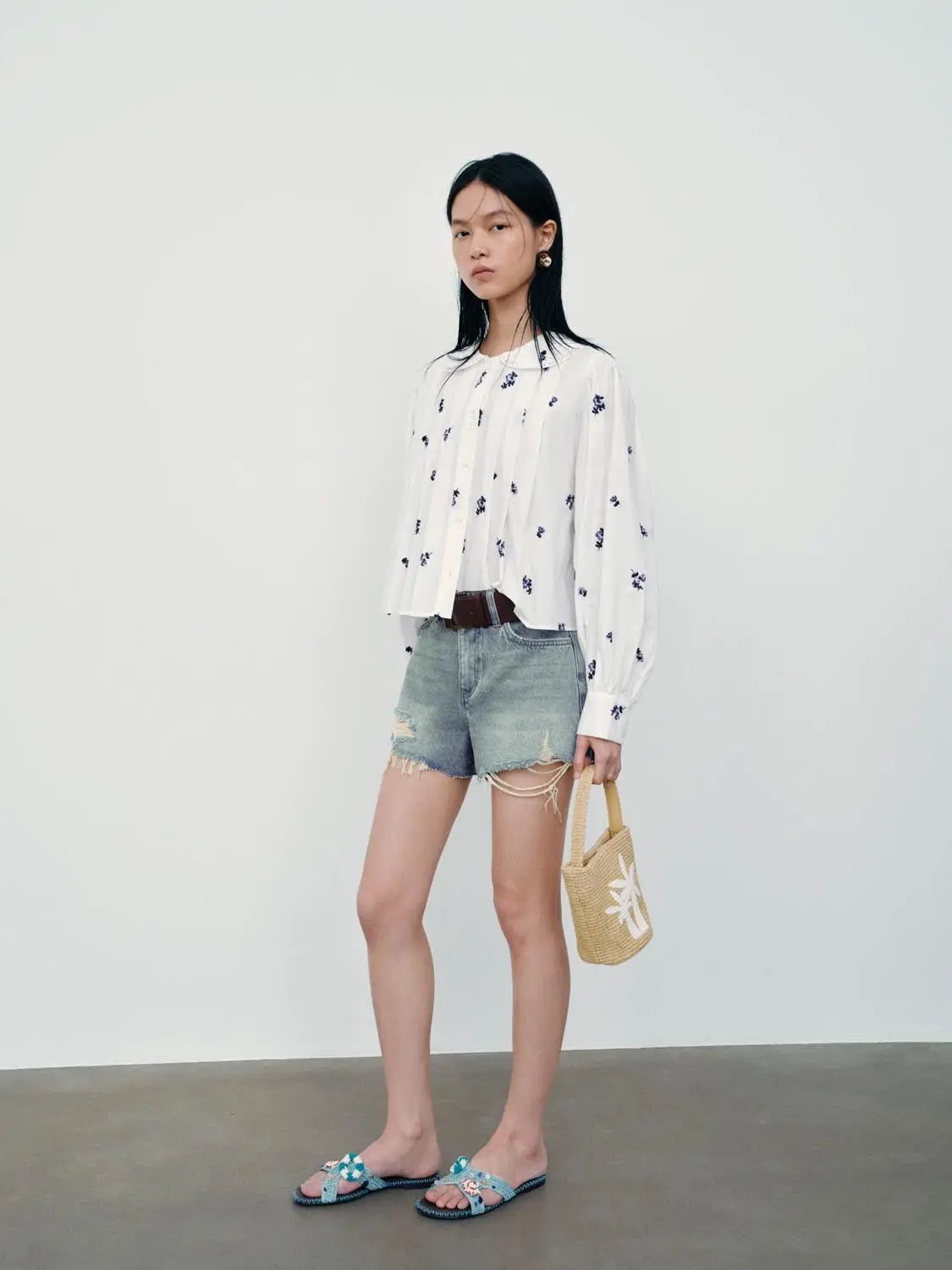 Belted Raw Hem Denim Shorts by Urban Revivo Fashion