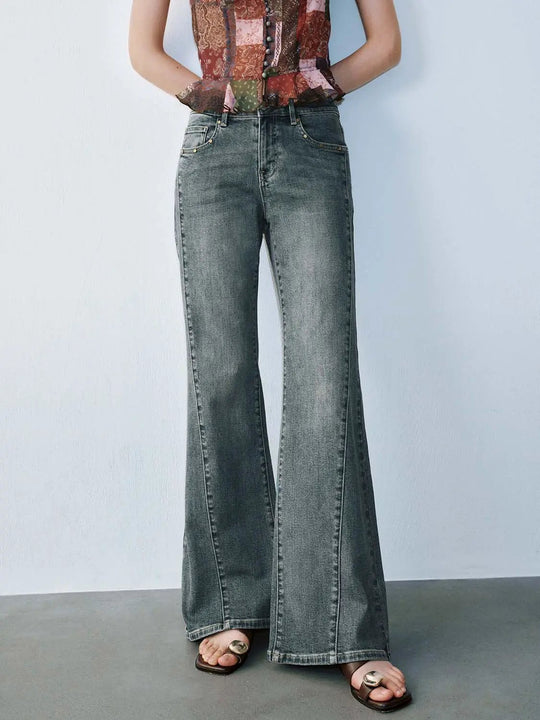 Cotton Stretch Denim Flare Classic Fit Jeans