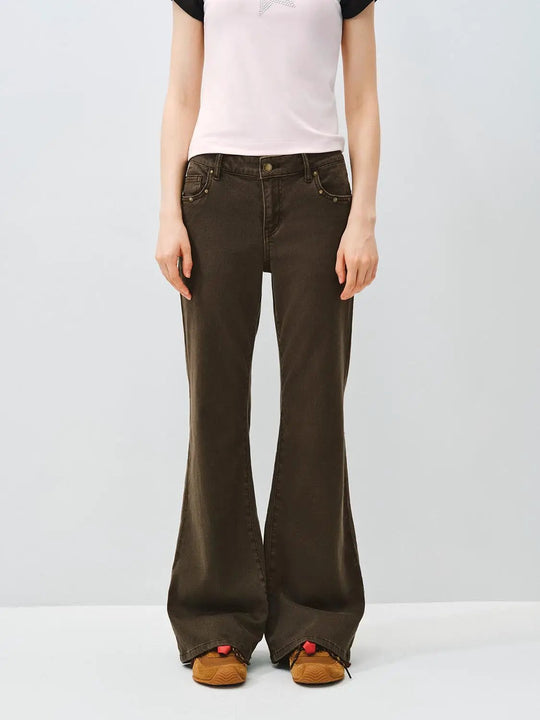 Wide-leg Flared Denim Pants