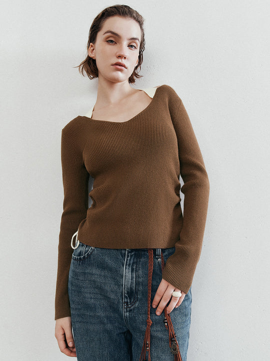 T-shirts tricotés côtelés