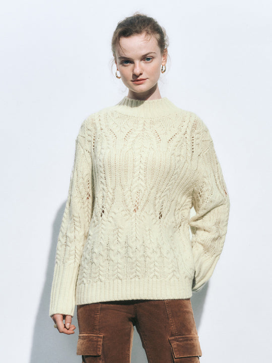 Magliette a maglia con motivo a trecce