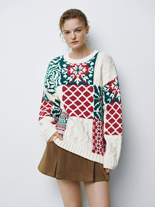 Camisetas de punto cableado con tema navideño