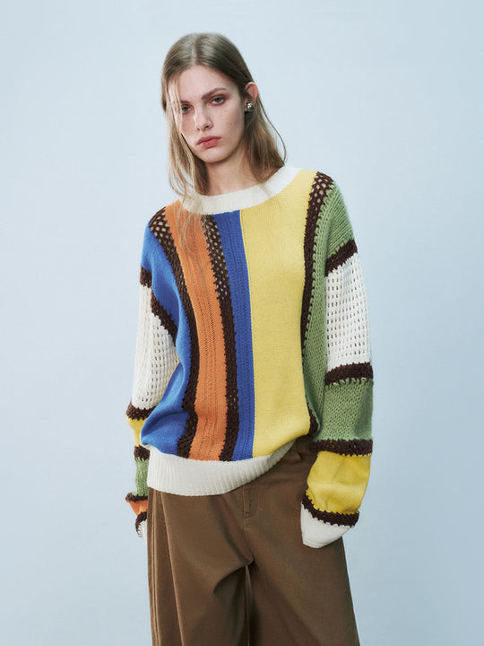 Colorblocks gestrickte T-Shirts