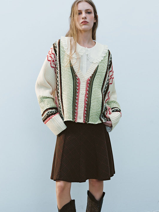 Colorblocks gestrickte Cardigans