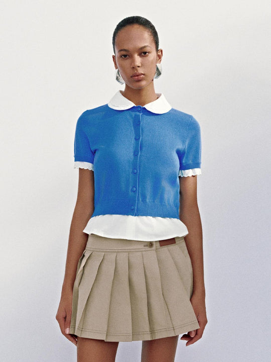 Cardigan lavorati a maglia con orlo arricciato