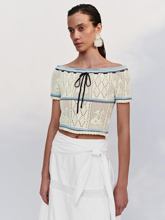 Off Shoulder Knitted T-Shirts