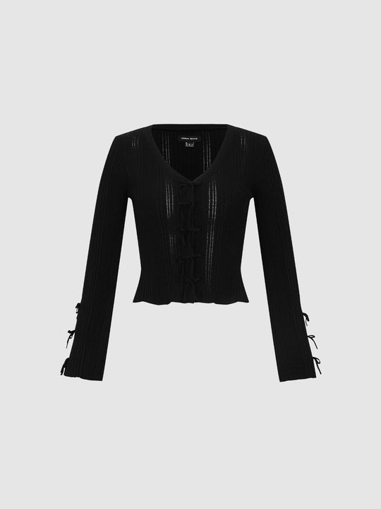 Cardigans tricotés décoratifs Bow