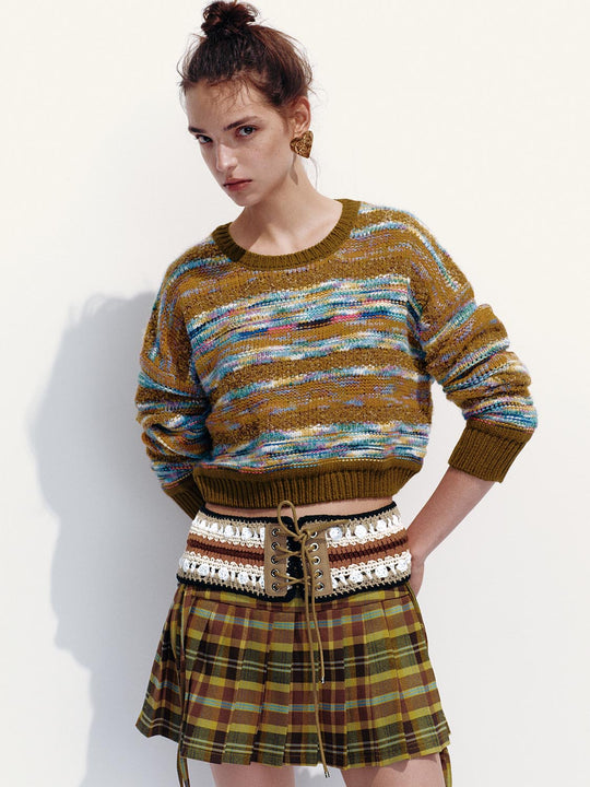 Long Sleeve Mix Knitted T-Shirts