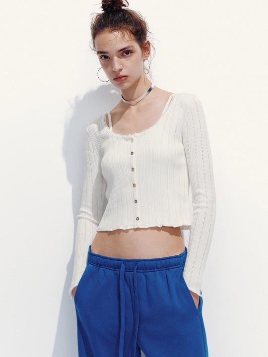 Camisetas de punto recortadas