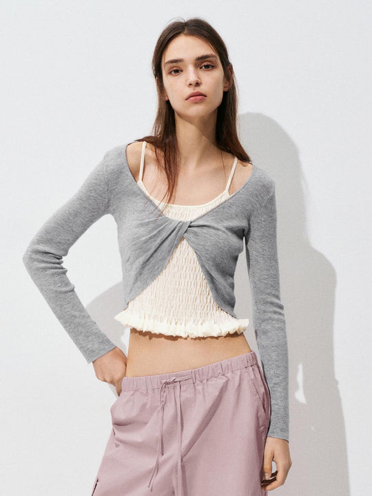 Camisetas de punto de manga larga Knot