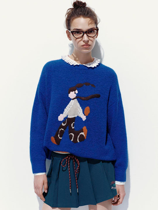 Print Long Sleeve Knitted T-Shirts