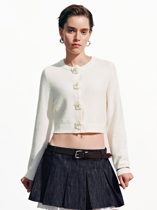 Cárdigans de punto con botones florales