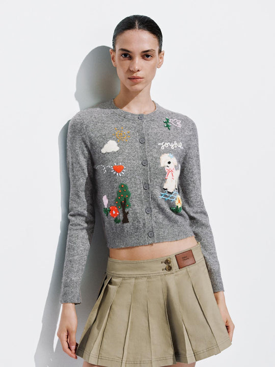 Cárdigans de punto con gráficos adornados