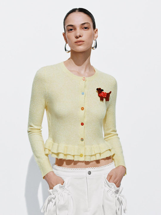 Strickjacken mit Rüschensaum