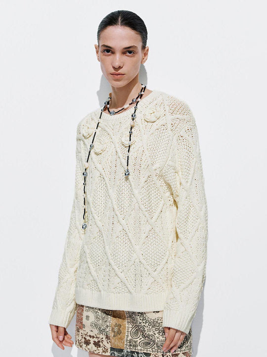 Crochet Long Sleeve Knitted T-Shirts