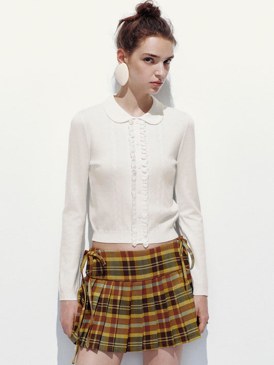 Camisetas de manga larga con botones y tejido de punto