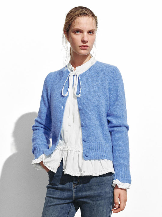 Crew Neck Knitted Cardigans