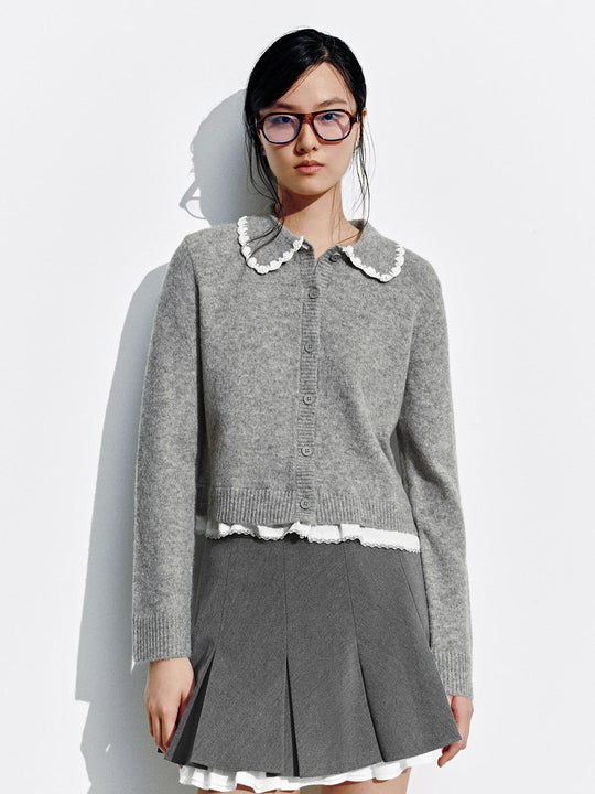 Crochet Hem Knitted Cardigans