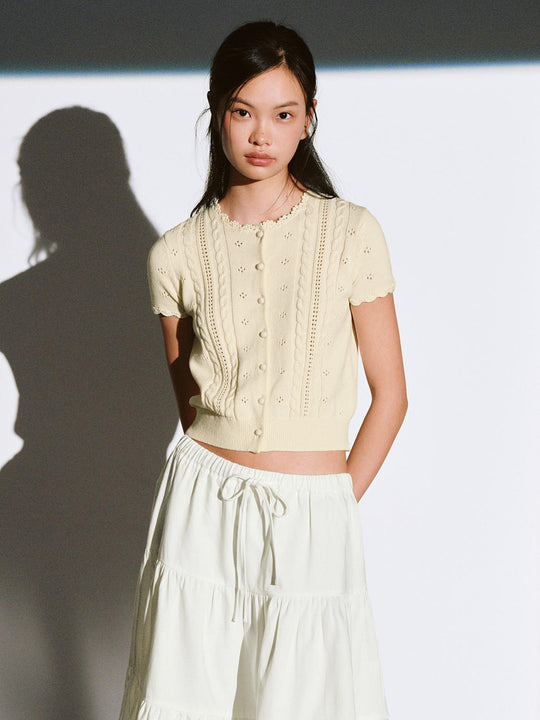 Short Sleeve Open Knitted Cardigans