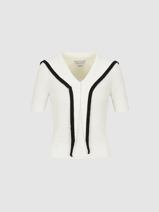 Sailor Collar Knitted T-Shirts