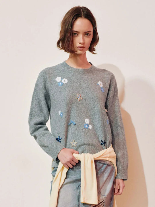 Regular Fit Ribbed Knit Crew Neck Long Sleeve Pullover