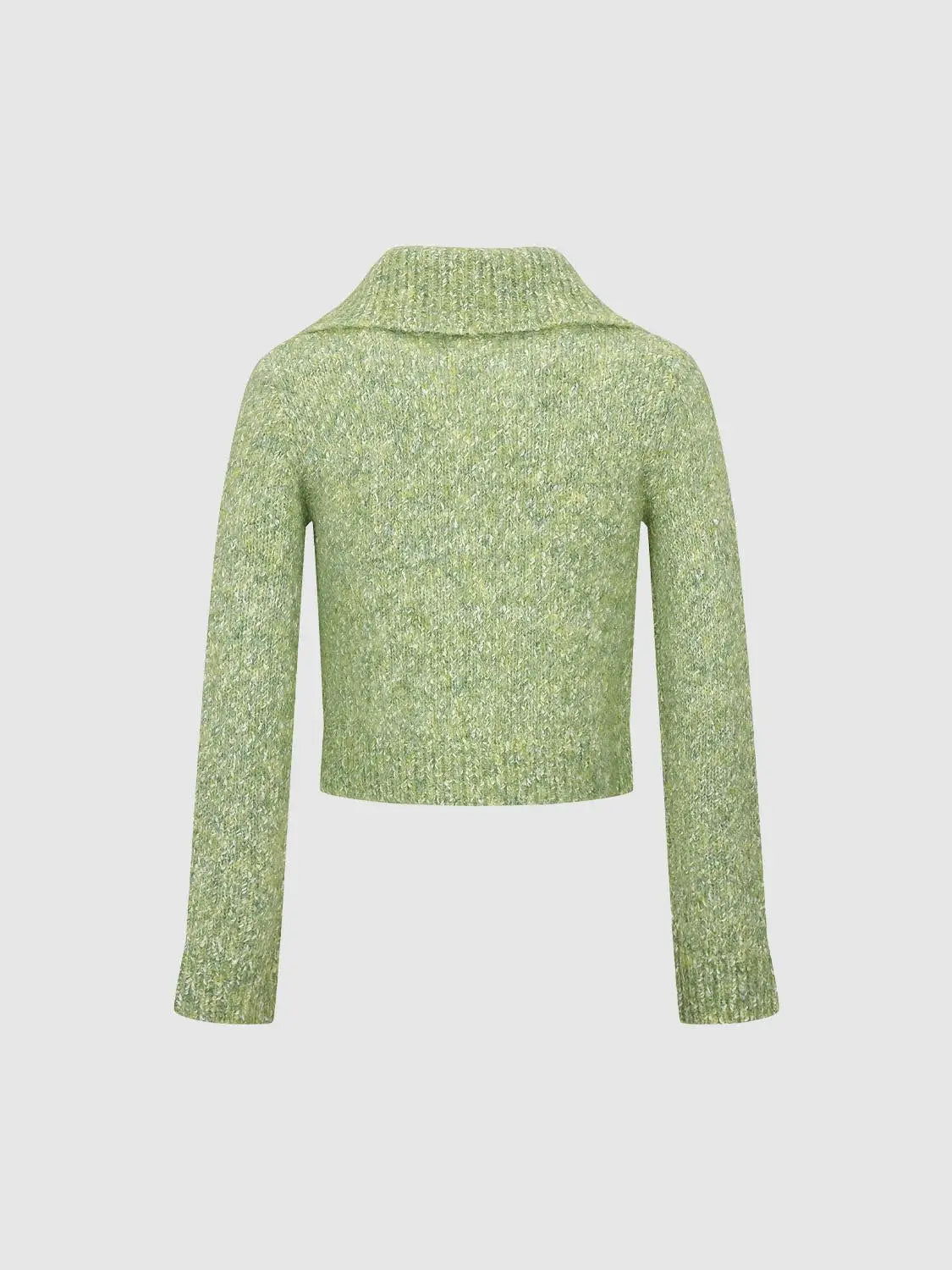 Knit Jacket lime green cropped cardigan in speckled knit texture