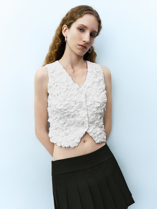 Gerade Weste mit V-Ausschnitt