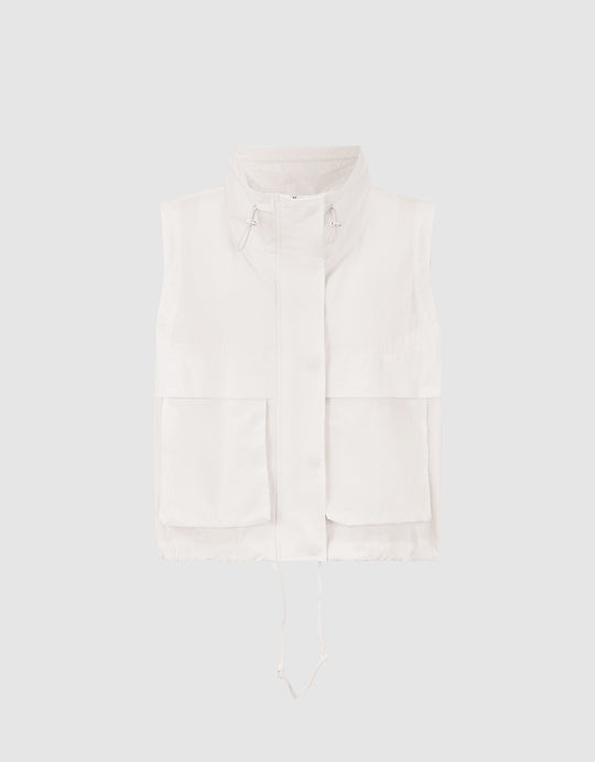 Gerade Weste mit Stehkragen