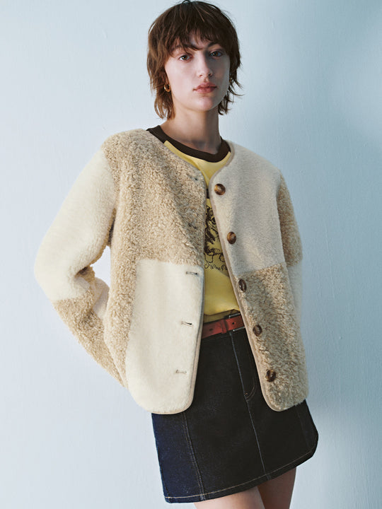 Giacche con bottoni in pile Sherpa