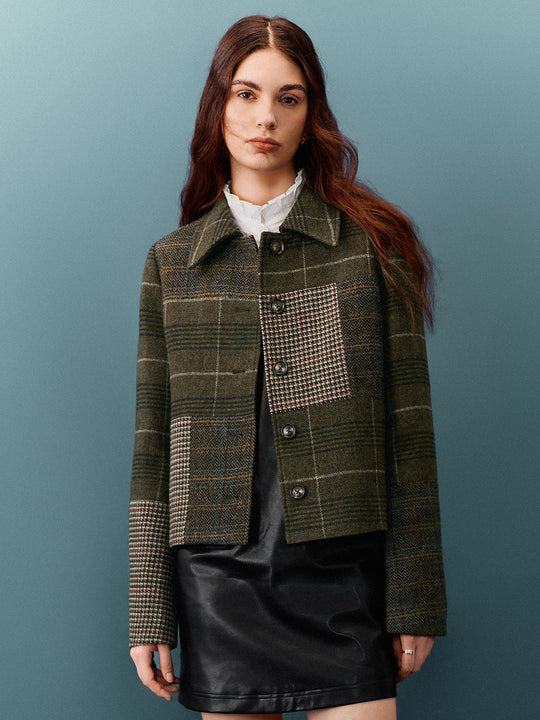 Vestes amples à boutons en patchwork