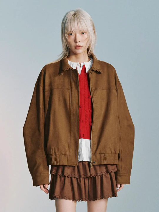 Cutwork Collar Bomber Jackets