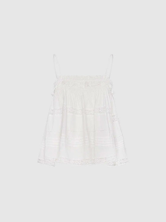 100% Cotton Lace Excluded Elastic Yarn Excluded Thin Stretch Fabric Lined Cotton Cami Top