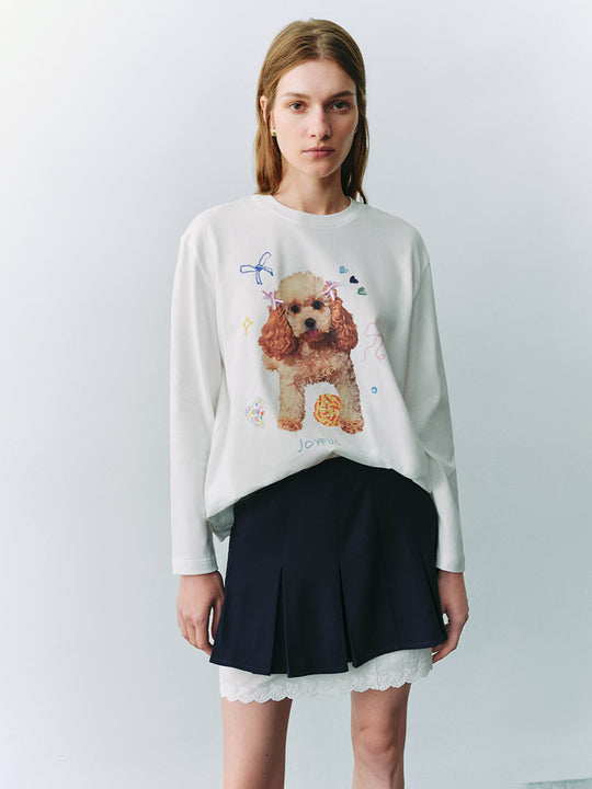 Lockere T-Shirts mit Welpen-Aufdruck