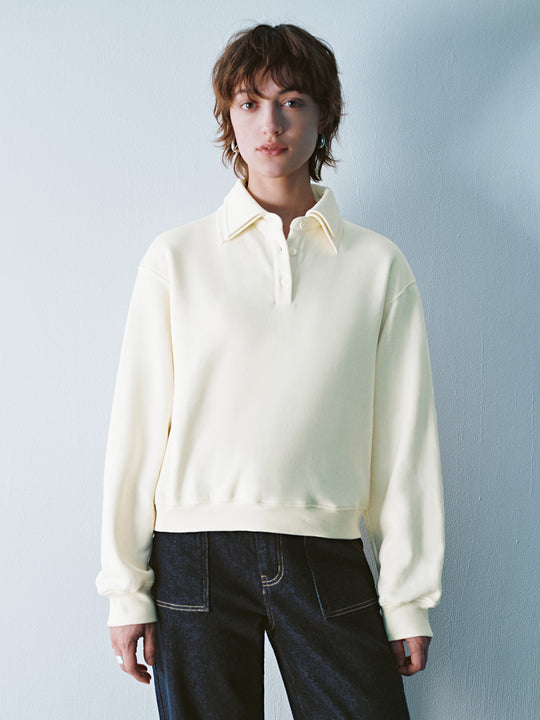 Button Half Loose Sweatshirts