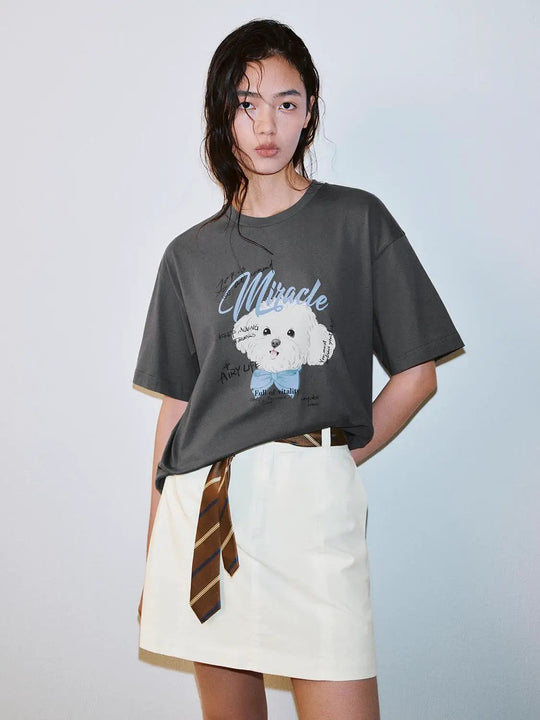 100% Cotton Printed Dog Graphic T Shirts