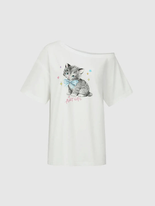T-shirt stampate con scollo rotondo