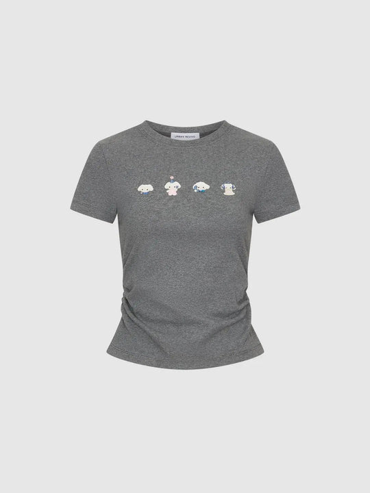 Cotton Elastane Cartoon Panda Motif T-Shirts