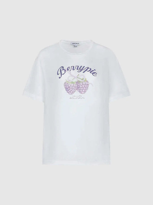Berry Graphic Print Cotton T-shirt