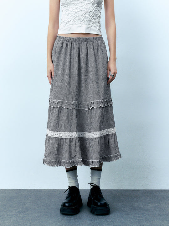 Gonne a trapezio con orlo arricciato