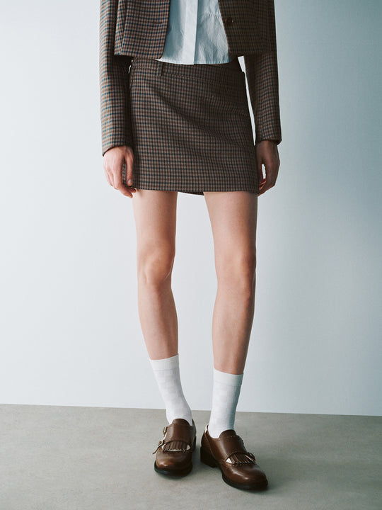 Gonna corta dritta a quadri