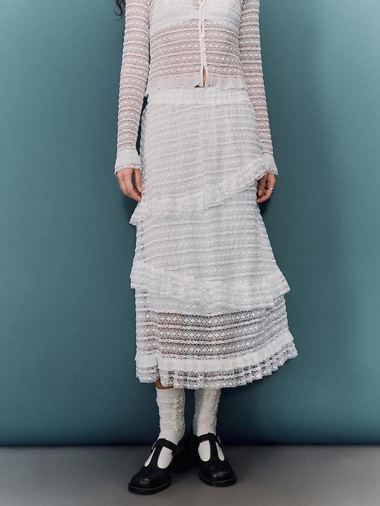 Jupes trapèze longues au crochet