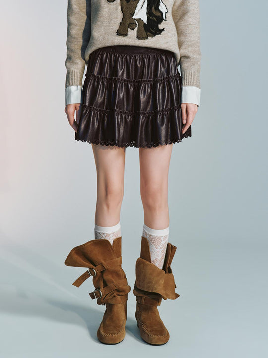 Tiered A-Line Midi Skirts