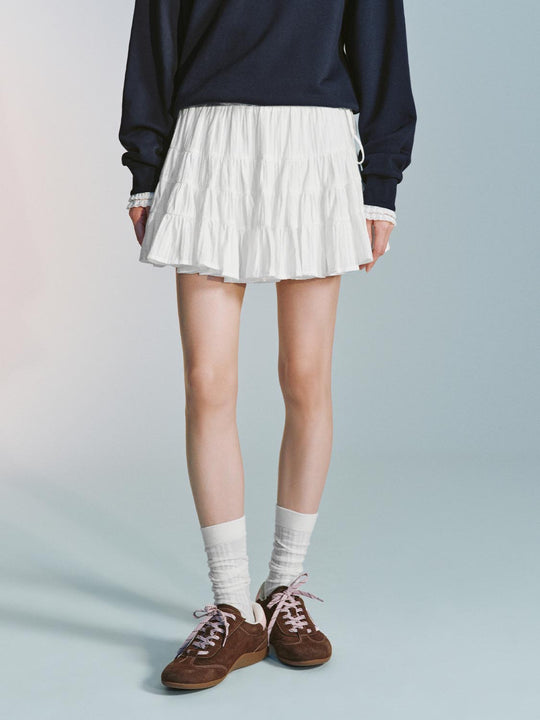 Tiered A-Line Mini Skirts