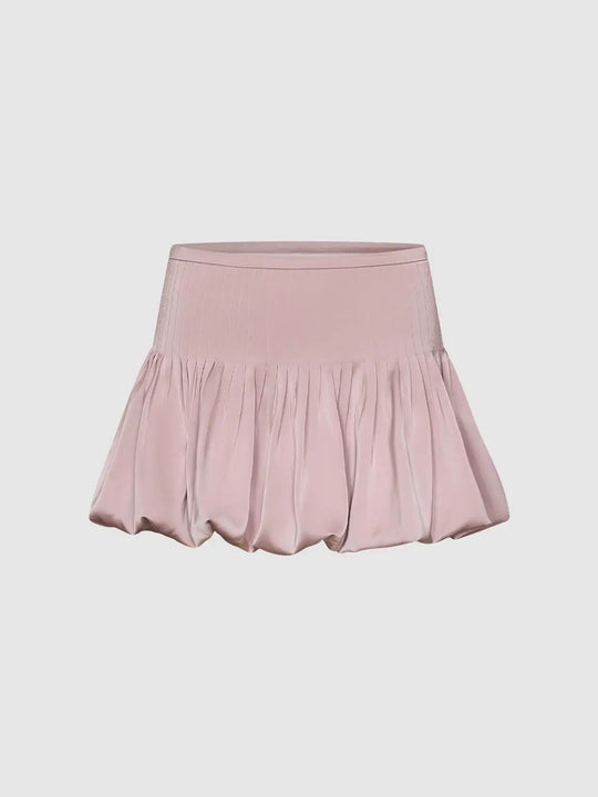 Bubble Hem Gathered A-Line Mini Skirts