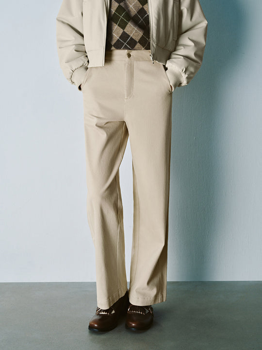 Pantalon droit à jambes larges